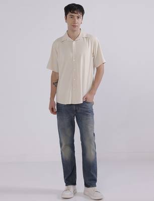 Mens beige japanese shirt 5