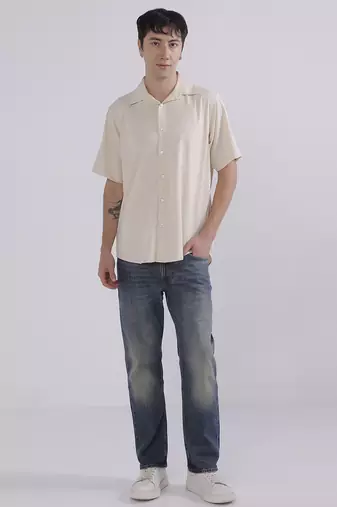 Mens beige japanese shirt