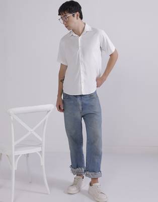 Mens white japanese shirt 3