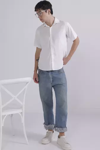 Mens white japanese shirt