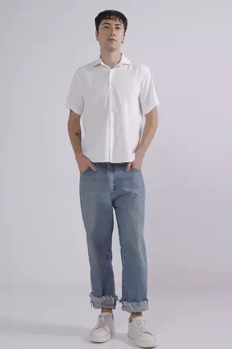 Mens white japanese shirt