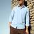 Solid blue cotton shirt for men