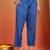 Women dark blue ethnic motifs embroidered cotton floral chikankari ombre kurta set with palazzo