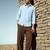 Solid blue cotton shirt for men