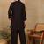 Women dark brown floral aari embroidered pockets rayon kurta & palazzo set