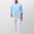 Solid blue cotton shirt for men