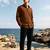 Men's chocolate brown solid cotton shirt
