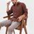 Men's chocolate brown solid cotton shirt