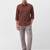 Men's chocolate brown solid cotton shirt
