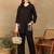 Women dark brown ethnic motifs aari embroidered pockets rayon kurta & palazzo set