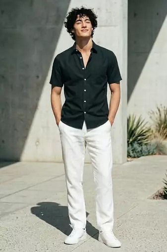 Men's black boxy fit shirt