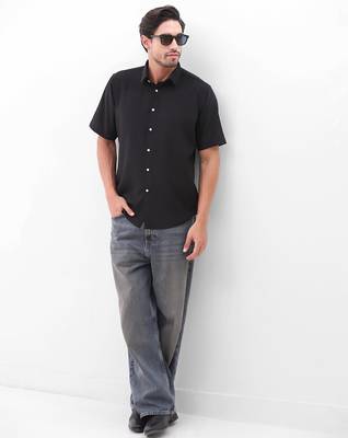 Men's black boxy fit shirt 4