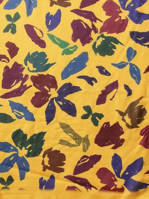 Yellow printed cotton blend ethnic saree with blouse piece 5