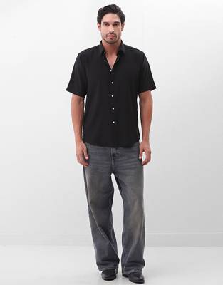 Men's black boxy fit shirt 5