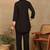 Women dark brown rose aari embroidered pockets rayon kurta & palazzo set