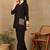 Women dark brown rose aari embroidered pockets rayon kurta & palazzo set