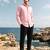 Solid pink boxy fit shirt for men