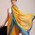 Yellow printed cotton blend ethnic saree with blouse piece