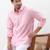 Solid pink boxy fit shirt for men