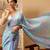 Blue printed cotton blend ethnic saree with blouse piece