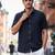 Men's navy blue boxy fit shirt