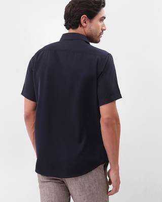 Men's navy blue boxy fit shirt 2