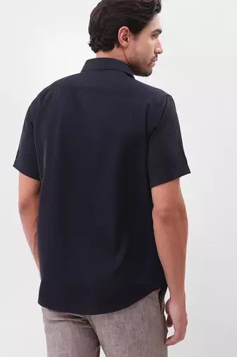 Men's navy blue boxy fit shirt