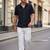 Men's navy blue boxy fit shirt