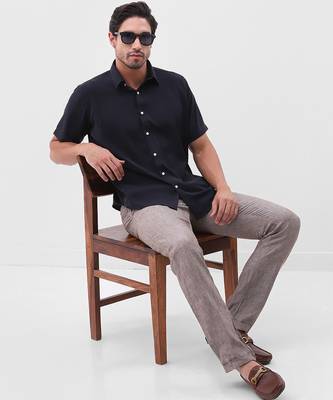 Men's navy blue boxy fit shirt 4