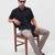 Men's navy blue boxy fit shirt