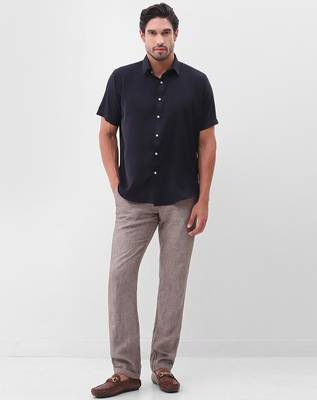 Men's navy blue boxy fit shirt 5
