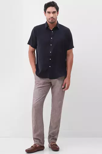 Men's navy blue boxy fit shirt