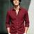 Solid maroon cotton shirt for men