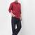 Solid maroon cotton shirt for men