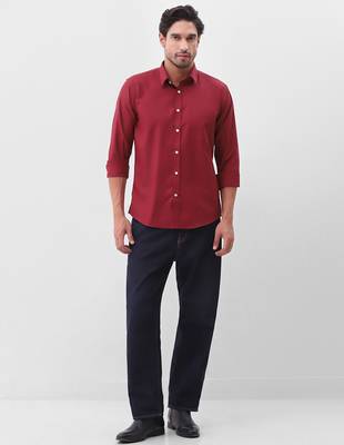 Solid maroon cotton shirt for men 5