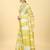 Yellow printed cotton blend ethnic saree with blouse piece