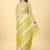 Yellow printed cotton blend ethnic saree with blouse piece