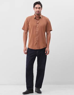 Men's mustard boxy fit shirt 5