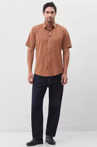Men's mustard boxy fit shirt