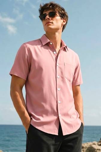 Men's pink boxy fit shirt