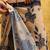 Beige printed silk cotton ethnic saree with blouse piece