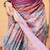 Pink printed cotton blend ethnic saree with blouse piece