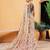 Beige printed cotton blend ethnic saree with blouse piece