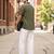 Olive green boxy fit shirt for men