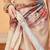 Beige printed cotton blend ethnic saree with blouse piece