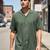 Bottle green boxy fit shirt for men