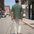 Bottle green boxy fit shirt for men