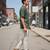 Bottle green boxy fit shirt for men