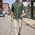 Bottle green boxy fit shirt for men