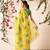 Yellow printed polycotton casual wear saree with blouse piece